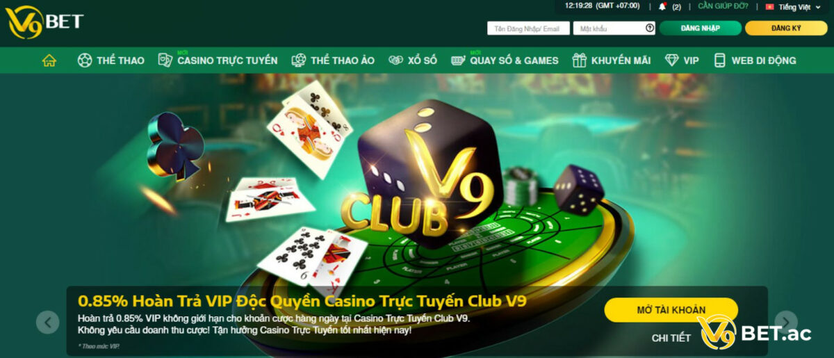 Gói thưởng 100% gửi tiền lần đầu tiên từ V9bet