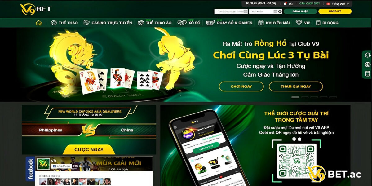 Nhà cái V9bet đang cung cấp trò chơi Rồng Hổ 